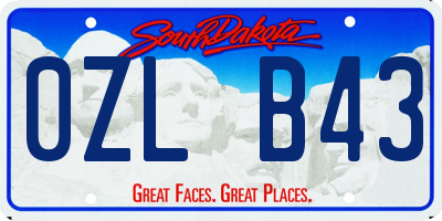 SD license plate 0ZLB43