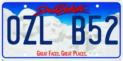 SD license plate 0ZLB52
