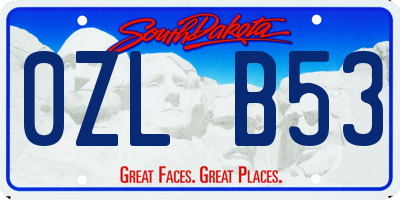 SD license plate 0ZLB53