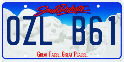 SD license plate 0ZLB61