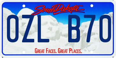 SD license plate 0ZLB70