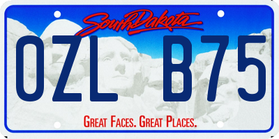 SD license plate 0ZLB75
