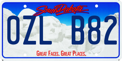 SD license plate 0ZLB82