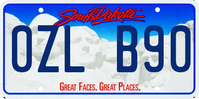 SD license plate 0ZLB90