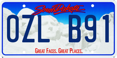 SD license plate 0ZLB91