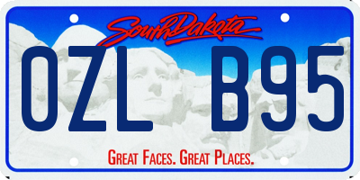 SD license plate 0ZLB95
