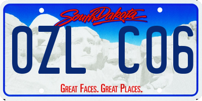 SD license plate 0ZLC06