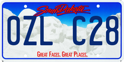SD license plate 0ZLC28