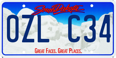 SD license plate 0ZLC34