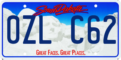 SD license plate 0ZLC62