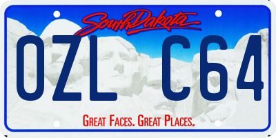 SD license plate 0ZLC64