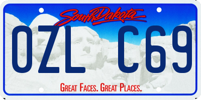SD license plate 0ZLC69
