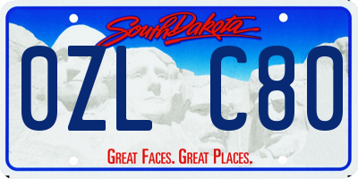 SD license plate 0ZLC80