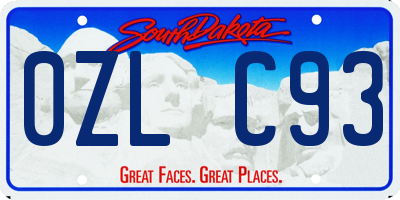 SD license plate 0ZLC93