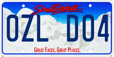 SD license plate 0ZLD04