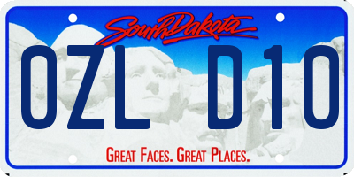 SD license plate 0ZLD10