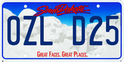 SD license plate 0ZLD25