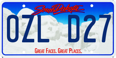 SD license plate 0ZLD27