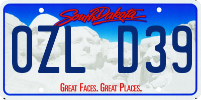 SD license plate 0ZLD39