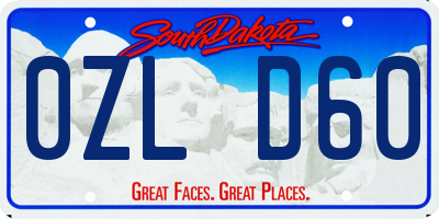 SD license plate 0ZLD60