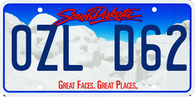 SD license plate 0ZLD62