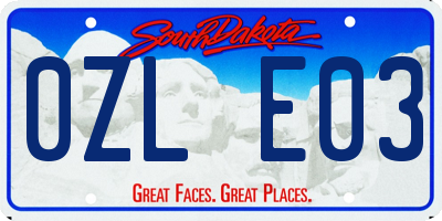 SD license plate 0ZLE03