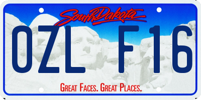 SD license plate 0ZLF16