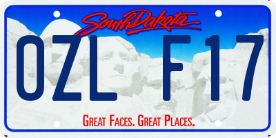 SD license plate 0ZLF17