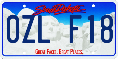 SD license plate 0ZLF18