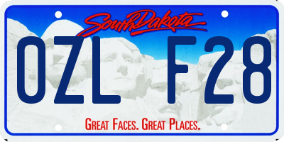 SD license plate 0ZLF28