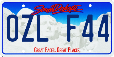 SD license plate 0ZLF44