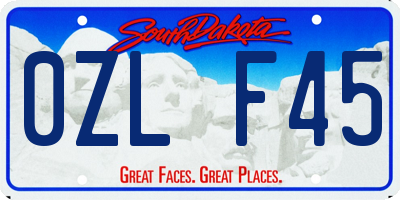 SD license plate 0ZLF45