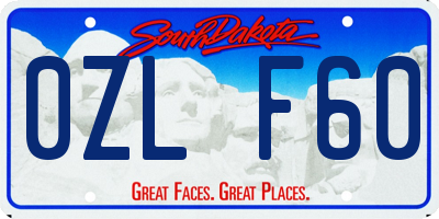 SD license plate 0ZLF60