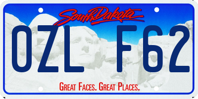 SD license plate 0ZLF62