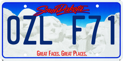 SD license plate 0ZLF71