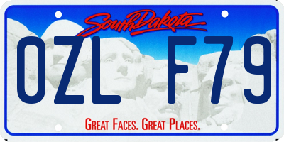 SD license plate 0ZLF79