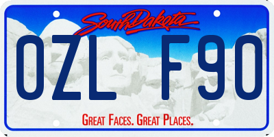 SD license plate 0ZLF90