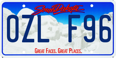 SD license plate 0ZLF96