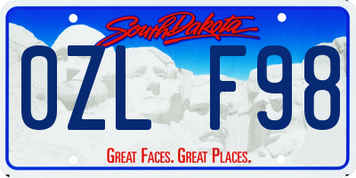 SD license plate 0ZLF98