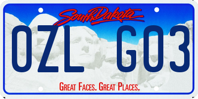 SD license plate 0ZLG03