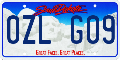 SD license plate 0ZLG09