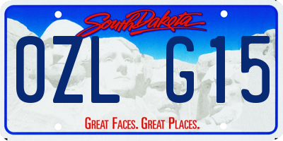 SD license plate 0ZLG15