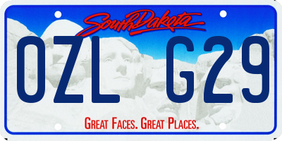 SD license plate 0ZLG29