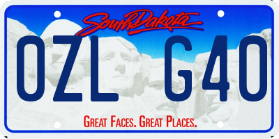 SD license plate 0ZLG40