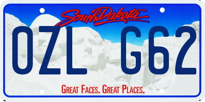 SD license plate 0ZLG62