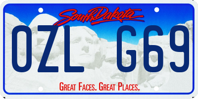 SD license plate 0ZLG69