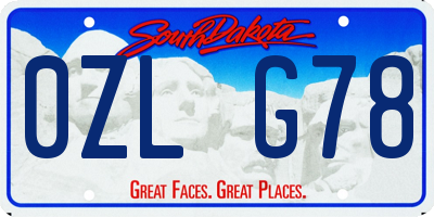 SD license plate 0ZLG78