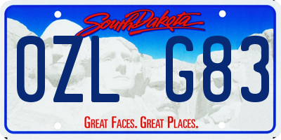 SD license plate 0ZLG83