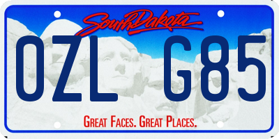 SD license plate 0ZLG85