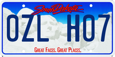 SD license plate 0ZLH07